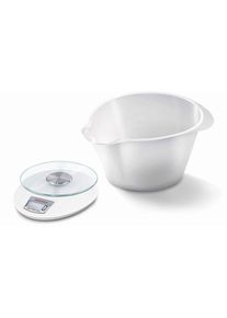 K&uuml;chenwaage &raquo;Roma Plus&laquo;, (2 tlg.), mit grosser R&uuml;hrsch&uuml;ssel , weiss , Soehnle
