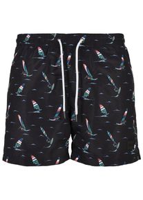 Urban Classics, Hommes Shorts de bain, bleu / vert / rouge clair / noir / blanc