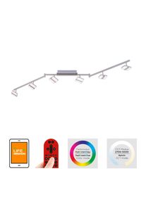 Leuchten Direkt SABI Deckenleuchte LED Nickel-Matt, 6-flammig, Fernbedienung, Farbwechsler
