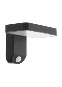 Eglo Leuchten EGLO PASTION Solar-Außenwandleuchte LED Schwarz, 1-flammig, Bewegungsmelder