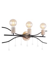 Globo NOLE Wandleuchte Schwarz, 3-flammig
