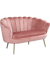 2-Sitzer »Clam«, in weichem Samtvelours , rosa , Salesfever , Rose