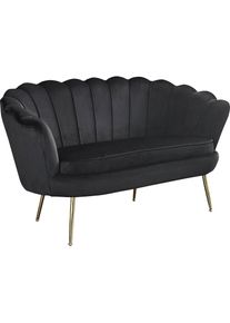 2-Sitzer »Clam«, in weichem Samtvelours , schwarz , Salesfever