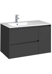 Waschtisch »Jano 850«, Breite 85 cm, Waschmulde links , grau , Cygnus Bath