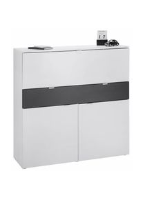 borchardt Möbel Sekretär »Max«, mit 1 Klappe mit Bremshaltern , schwarz-weiss , borchardt Möbel , made_in_germany , weiss/grafitschwarz