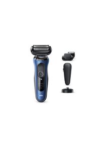 Braun , Gesichtshaarrasierer &raquo;Series 6 60-B4500cs&laquo; , blau , Mit Barttrimmer-Aufsatz