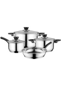 Topf-Set »Gourmet«, Edelstahl 18/10, (Set, 7 tlg.) , silberfarben , BergHOFF , silberfarben/schwarz