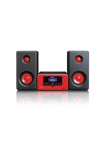 Lenco , Microanlage »MC-020 Rot«, (Bluetooth FM-Tuner) , rot , Anschlüsse: AUX, USB, 3,5-mm-Kopfhörerbuchse