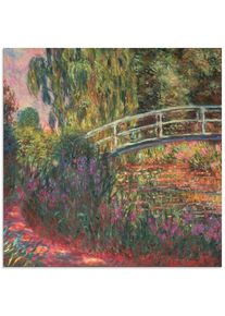 Glasbild »Japanische Brücke im Garten von Giverney«, Garten, (1 St.) , grün , Artland