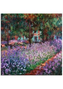 Glasbild »Der Garten des Künstlers bei Giverny«, Garten, (1 St.) , lila , Artland