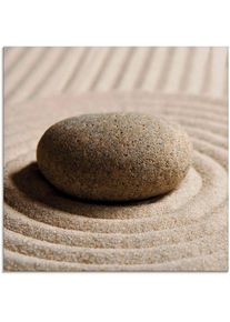 Glasbild »Mini Zen Garten - Sand«, Zen, (1 St.) , beige , Artland , naturfarben