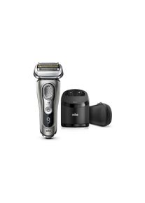 Braun , Gesichtshaarrasierer &raquo;Herrenrasierer Series 9 9385cc mit Reinigungsstation&laquo; , grau , Mit Pr&auml;zisionstrimmer f&uuml;r die Koteletten und zum...