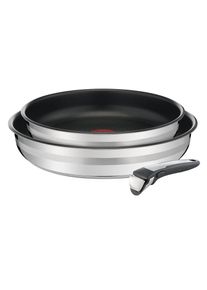 Pfannen-Set »Ingenio, 24 cm/28 cm« (3tlg.)« , silberfarben , Tefal