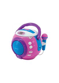 Soundmaster , tragbarer CD-Player »KCD1600 Blau Pink« , schwarz-weiss, schwarz-pink , Inklusive 2 externe Mikrofone