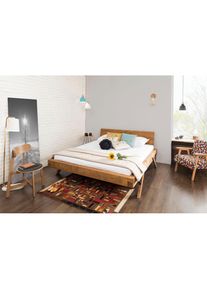 Massivholzbett &raquo;Eik&laquo; , beige , Salesfever , natur
