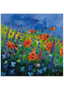 Glasbild »Mein Garten«, Blumenwiese, (1 St.) , grün , Artland