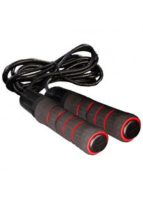 GYMSTICK Springseil aus Leder Functional Training (schwarz/rot)