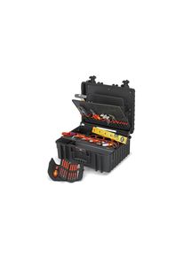 Knipex , Werkzeugset »Robust34 Elektro«, (26 St.) , schwarz , Verschliessbare Bodenschale individuell unterteilbar durch Aluminium-Trennstegesystem
