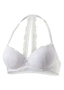 Lascana Neckholder-Bh, Dessous mit Softem Neckholder Und Spitzenrücken, Sexy Dessous Weiss, Größe 90