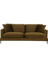 3-Sitzer »Cozy«, mit losen Kissen und Metallbeinen , gelb , LEONIQUE , senf