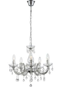 Globo Cuimbra Luster Transparent, Klar, 5-flammig
