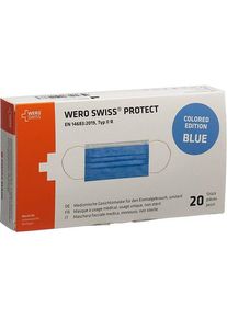 Wero Swiss Typ IIR Protect Medizinische Mundschutz Maske blau, 20 Stück