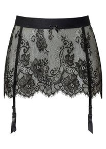 Petite Fleur Gold farben Strapsgürtel, Aus Edler Spitze, Sexy Dessous Schwarz, Größe 36/38