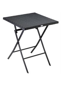 Casaria® Polyrattan Klapptisch Rom Schwarz 73x63x63cm