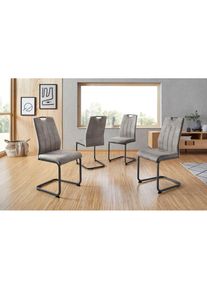 Stuhl &raquo;Nicole&laquo;, (Set), 4 St., Microfaser, 2 oder 4 St&uuml;ck , grau , Hela , Vintage grau