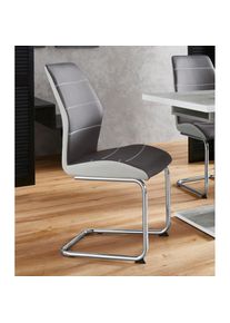 Stuhl &raquo;Ornella&laquo;, (Set), 2 St., Kunstleder, 2 oder 4 St&uuml;ck , grau , Hela