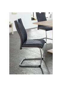 Freischwinger &raquo;Alina&laquo;, (Set), 4 St., Webstoff, 2 oder 4 St&uuml;ck , schwarz , Hela , anthrazit/schwarz