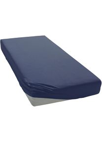Janine Spannbettlaken »MAKO-FEINJERSEY 5007/«, (1 St.), mit Rundumgummizug blau marine