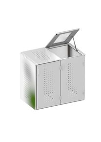 Binto Mülltonnenbox 2er-Box Edelstahl Klappdeckel Mülltonnenverkleidung günstig