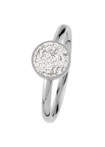 Jacques Lemans Fingerring »S-R80A52, 54, 56, 58«, mit Kristallstein silberfarben edelstahlfarben-weiß + weiß Zeitloses Schmuckstück für jedes Outfit