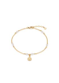 CIAO! BY LEONARDO Fußkette »Farina CIAO, 018288«, mit Cat's Eye Perlen gelb Fußschmuck