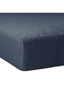 Traumschlaf Spannbettlaken »Flausch Biber Boxspring«, (1 St.), warme weiche Qualität blau marine