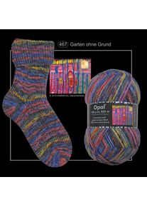 Pullover- und Sockenwolle 4-fach in Variation nach Hundertwasser-Werken Opal, Garten ohne Grund - Werk 467, aus Schurwolle