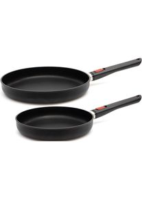 WOLL MADE IN GERMANY Pfannen-Set »Eco Lite«, Aluminiumguss, (Set, 2 tlg.), Ø 24/28 cm, flach, Induktion schwarz