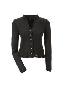 Turi Landhaus , Trachtenstrickjacke, Damen, in taillierter Passform , schwarz , Strickjacke aus angenehmer, weicher Wollqualit&auml;t