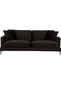 3-Sitzer »Cozy«, mit losen Kissen und Metallbeinen , braun , LEONIQUE , espresso