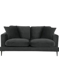 2-Sitzer »Cozy«, mit losen Kissen und Metallbeinen , grau , LEONIQUE , anthrazit