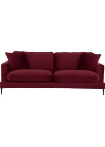 3-Sitzer »Cozy«, mit losen Kissen und Metallbeinen , rot , LEONIQUE