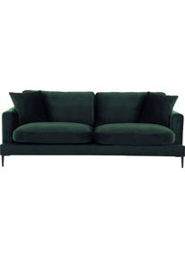 3-Sitzer »Cozy«, mit losen Kissen und Metallbeinen , grün , LEONIQUE , dunkelgrün