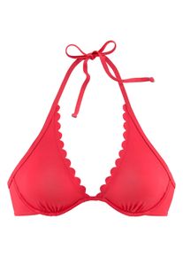 Lascana Bügel-Bikini-Top -Scallop, mit Gelaserter Wellenkannte Rot, Größe 38