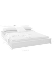 Müllermöbel Bettgestell »FLAI«, ohne Kopfteil in 4 Breiten, klassische Höhe 34 cm , braun , Müller SMALL LIVING , Eiche massiv