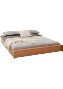 Müllermöbel Bettgestell »FLAI«, ohne Kopfteil in 4 Breiten, klassische Höhe 34 cm , braun , Müller SMALL LIVING , Eiche massiv