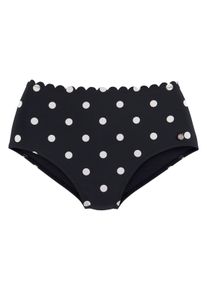 Lascana Highwaist-Bikini-Hose -Jada, mit Muschelkante Und Punkten Schwarzweiss, Größe 36