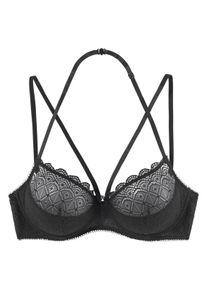 Petite Fleur Gold farben Büstenhebe, mit Neckholder Und Strass-Applikation, Sexy Dessous Schwarz, Größe 90