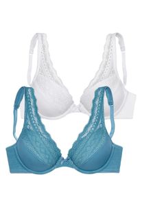 Petite Fleur, Femmes Soutien-gorge, bleu / blanc