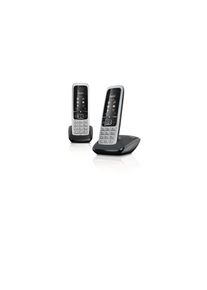 Gigaset , Schnurloses DECT-Telefon »C430 Duo DECT Analog Schwarz Silberfarben« , silberfarben , Sprechzeit von ca, 14 h, Standby-Zeit von bis zu 300 h